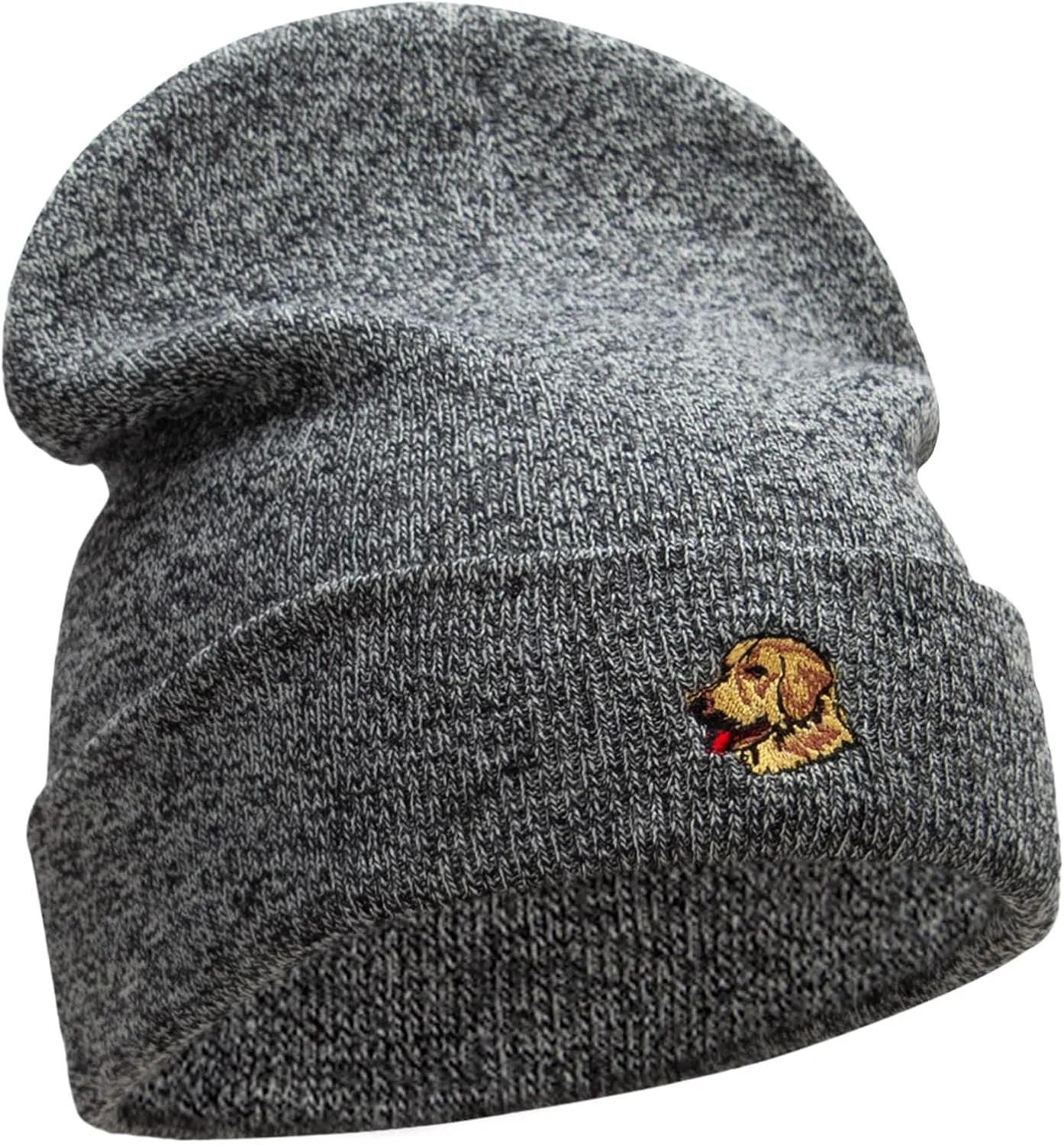 Golden Retriever Head Embroidered Long Knitted Beanie