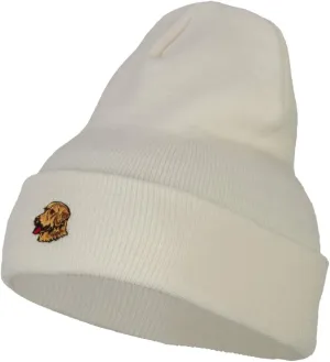 Golden Retriever Head Embroidered Long Knitted Beanie