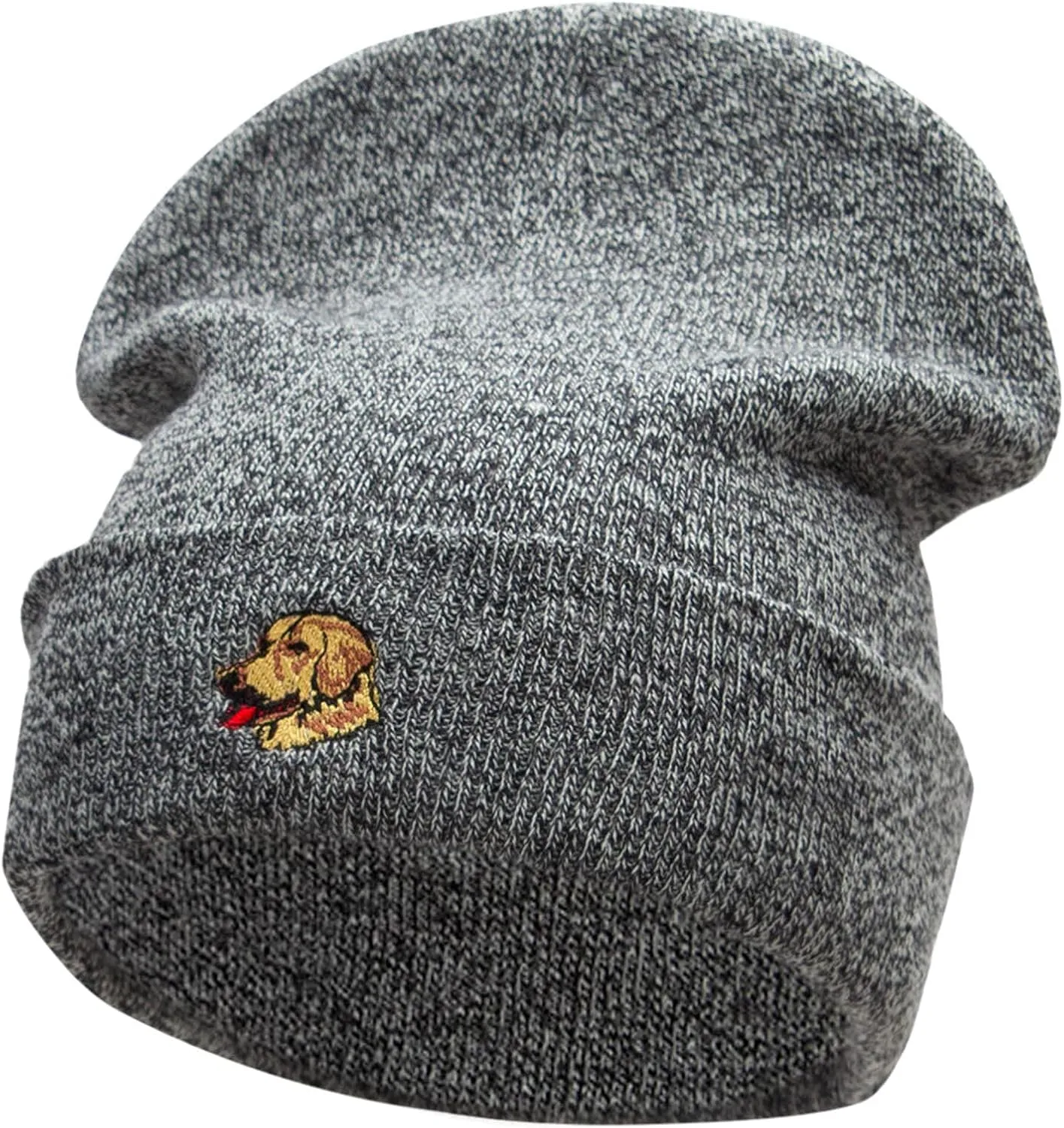 Golden Retriever Head Embroidered Long Knitted Beanie