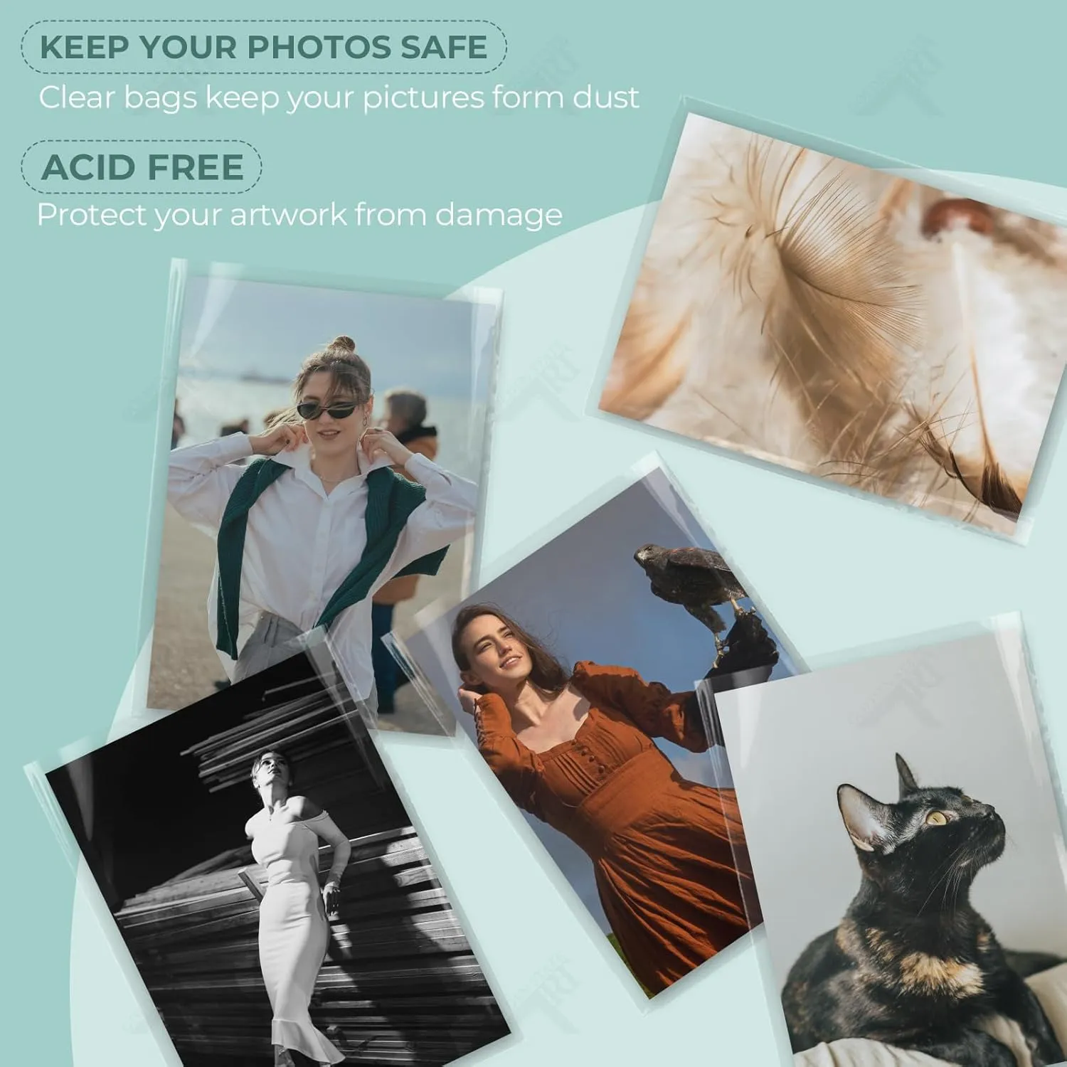 Golden State Art, 100 Pack 11x14 Inches Acid-Free Crystal Clear Sleeves Storage Bags, Resealable Cellophane Bags for 11x14 Photos/Artworks/Mat Matting