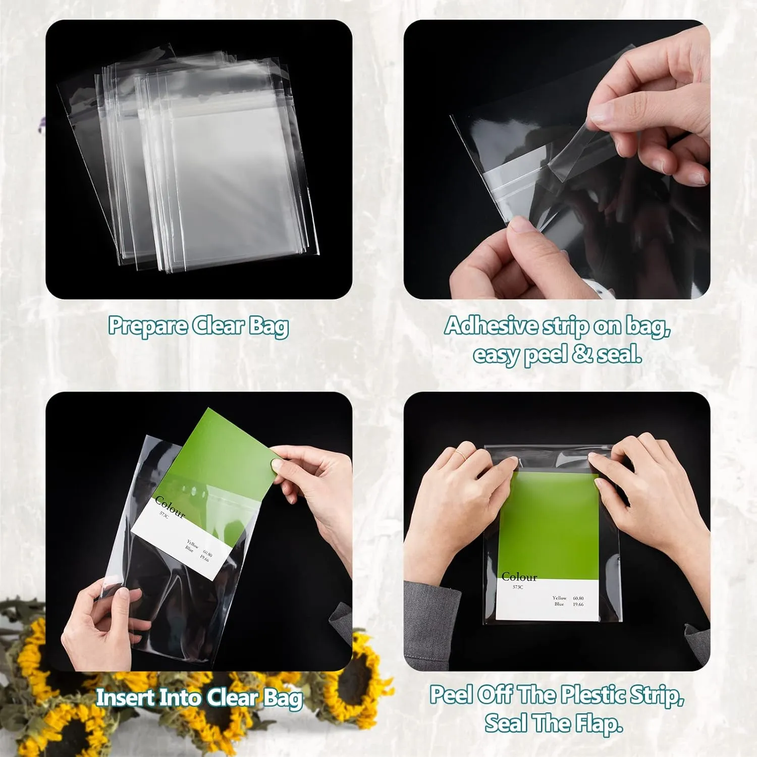 Golden State Art, 8"x 12" Acid-Free Crystal Clear Sleeves Storage Bags Fits 8x12 Prints, Photos, Packaging Clothing (Bag Size: 8 7/16 x 12 1/4 inches|200 Pack)
