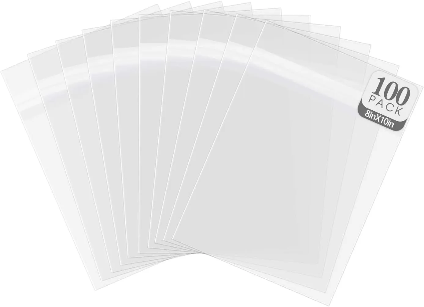 Golden State Art, Pack of 100, Acid-Free 8 3/8x 10 1/8 inches Crystal Clear Sleeves Storage Bags for 8x10 Photo Framing Mats Mattes