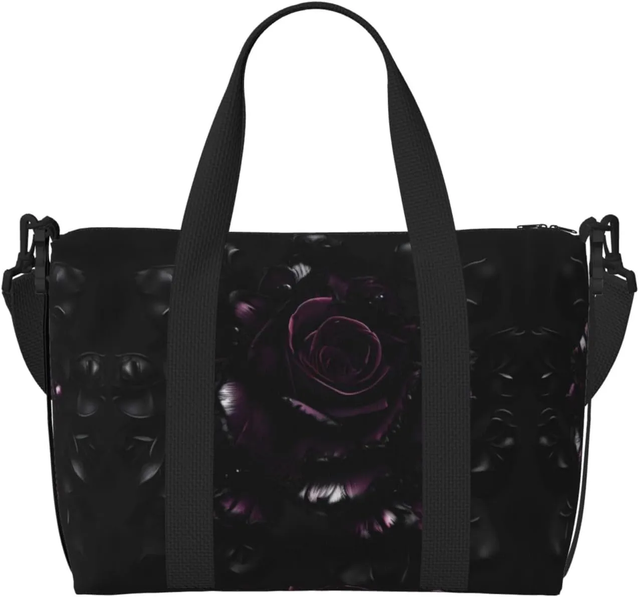 gothic Rose print Duffel Bags for Traveling - Lightweight Personal Item Travel Bags for Women, Gym Bags for Men