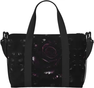 gothic Rose print Duffel Bags for Traveling - Lightweight Personal Item Travel Bags for Women, Gym Bags for Men