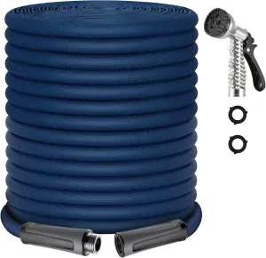 Gotron Garden Hose 100ft, Non-Expanding Lightweight Water Hose with 7 Function Nozzle & 360°Swivel Grip, Flexible, Kink-Free, Wear-Resistant, Leak-Proof, 3/4" Thickened Connector, Yard, Garden