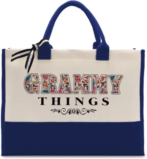Grammy Gift, Grammy Things Tote Bag, Canvas Tote Bag for Gifting, Women Cotton Canvas Bag, Grammy Stuff Bag, Novelty Grammy Gift for Mother's Day Birthday Christmas, Reusable Shopping Bag Gift C1