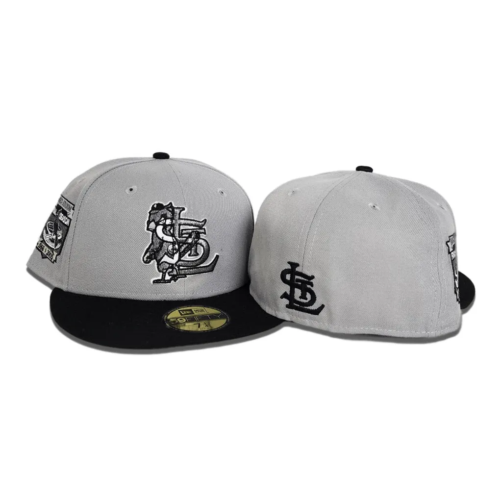 Gray St. Louis Cardinals Black Visor Gray Bottom Busch Stadium Final Season Side Patch New Era 59Fifty Fitted