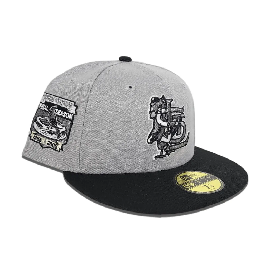 Gray St. Louis Cardinals Black Visor Gray Bottom Busch Stadium Final Season Side Patch New Era 59Fifty Fitted