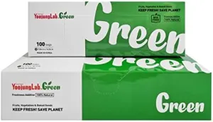 Green, Food Storage Bags, M L size" 200bags, Keep Fresh Produce Bags, Food Saver Storage for Fruits, Vegetables, Flowers, BPA FREE, HDPE, Green-Bag, Plastic Bread Bags, Eco-Friendly