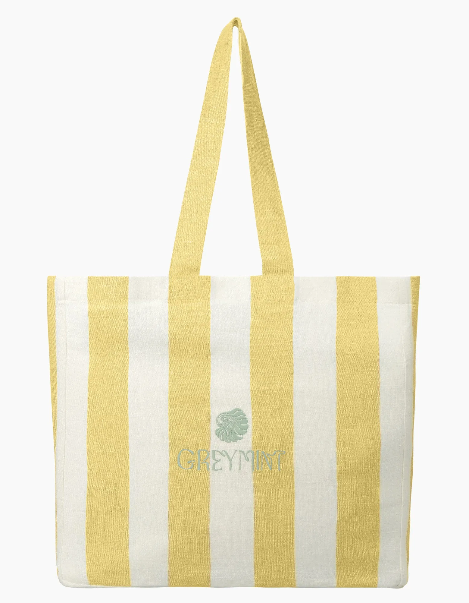 GREYMINT Yellow Striped Tote Bag