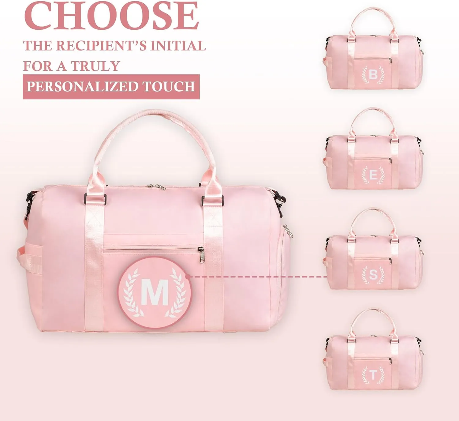 Gym Bag for Women, Fitness Workout Sports Travel Duffle Bag with Wet Pocket & Shoes Compartment, Great Present for Gym Lovers