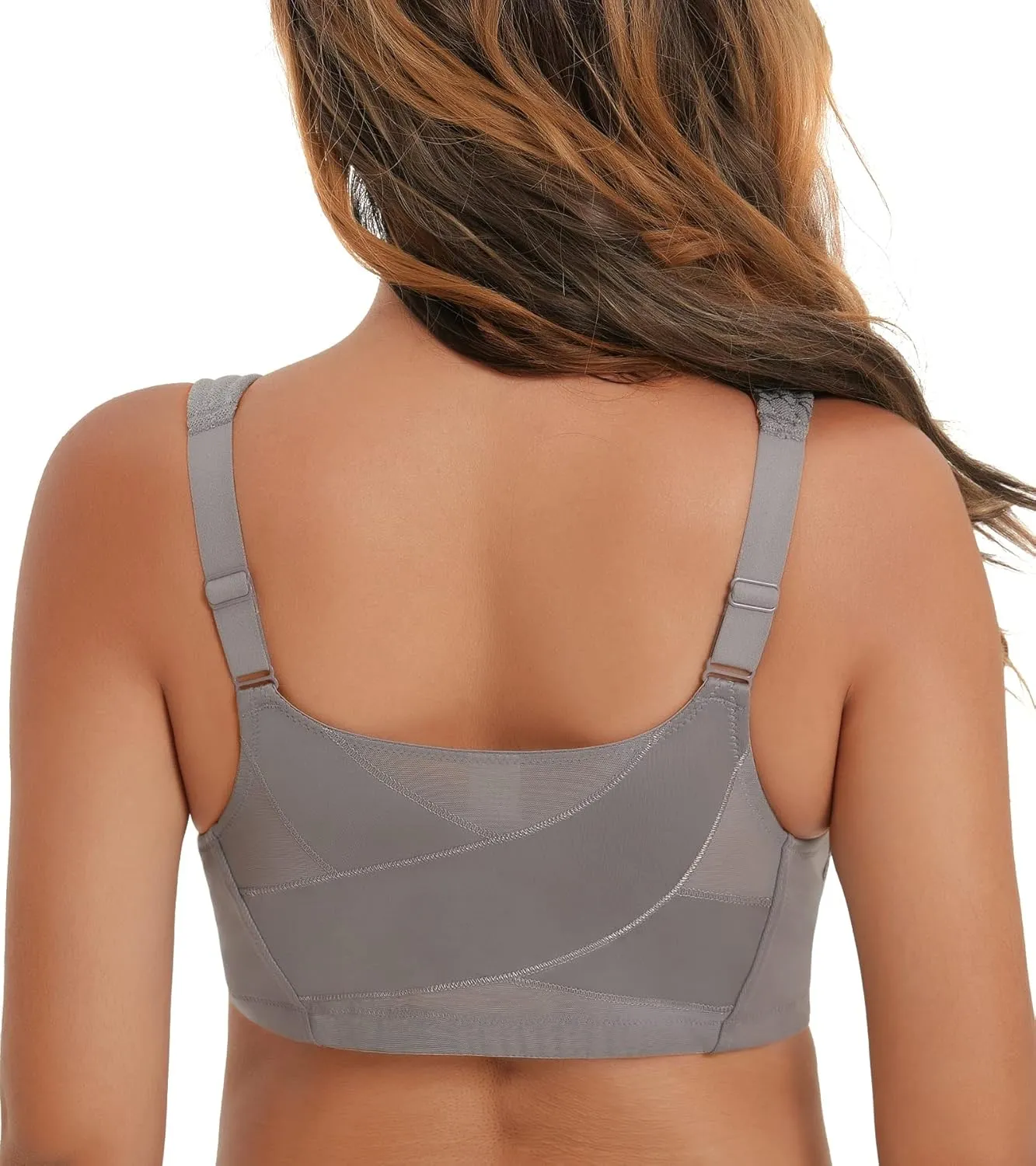 HACI Front Closure Posture Bra Back Support Unpadded Wireless Support Everyday