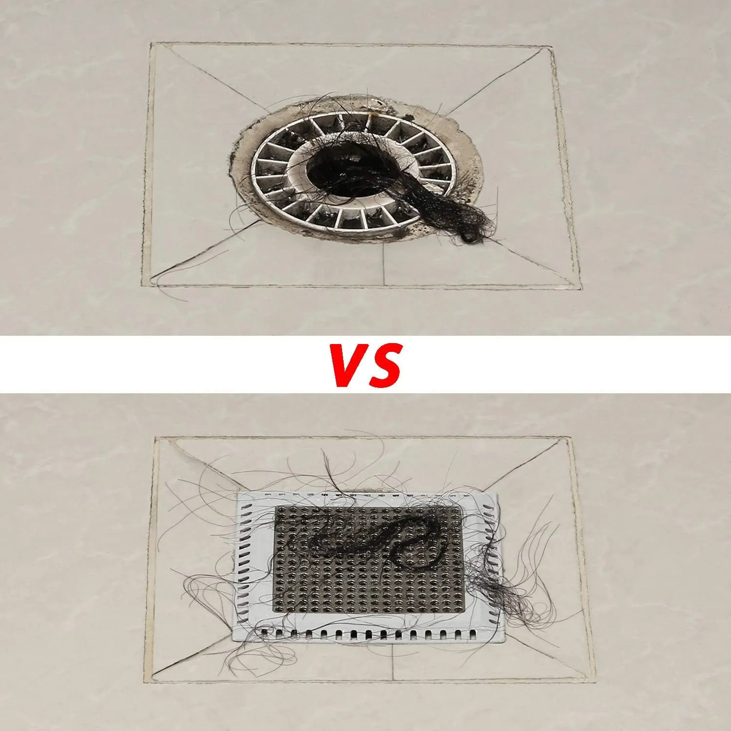 Hair Catcher/Drain Strainer/Shower Drain Cover for Bathroom Floor Drain, Stainless Steel and Silicone (Patented Product)