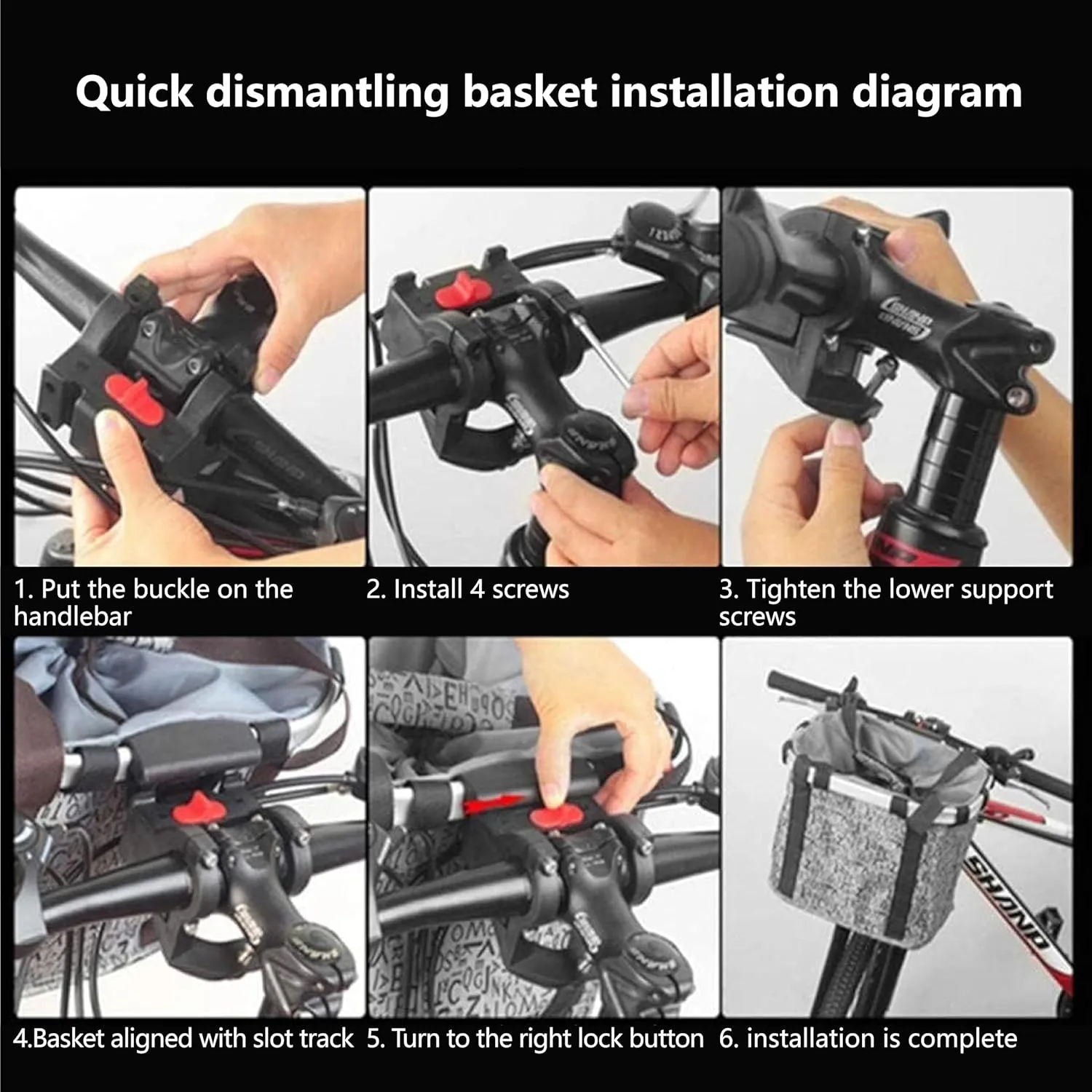 Hamiledyi Folding Bike Basket for Dog,Soft-Sided Bycicle Carrier Detachable Front Basket - Small Cat Dog Cycling Carrier