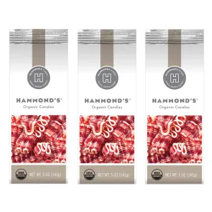 Hammond’s Candies - Organic Mini Ribbon - 3-5 Ounce Bags, Peppermint Hard Candy, Great for Holiday Candy Trays, Stocking Stuffers, Present Toppers and Office Party Gifts, Handcrafted in the USA