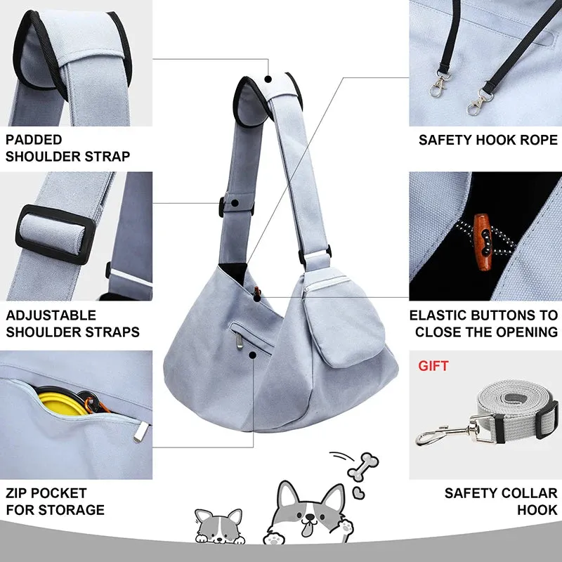 Hand-Free Padded Shoulder Dog Sling Bag