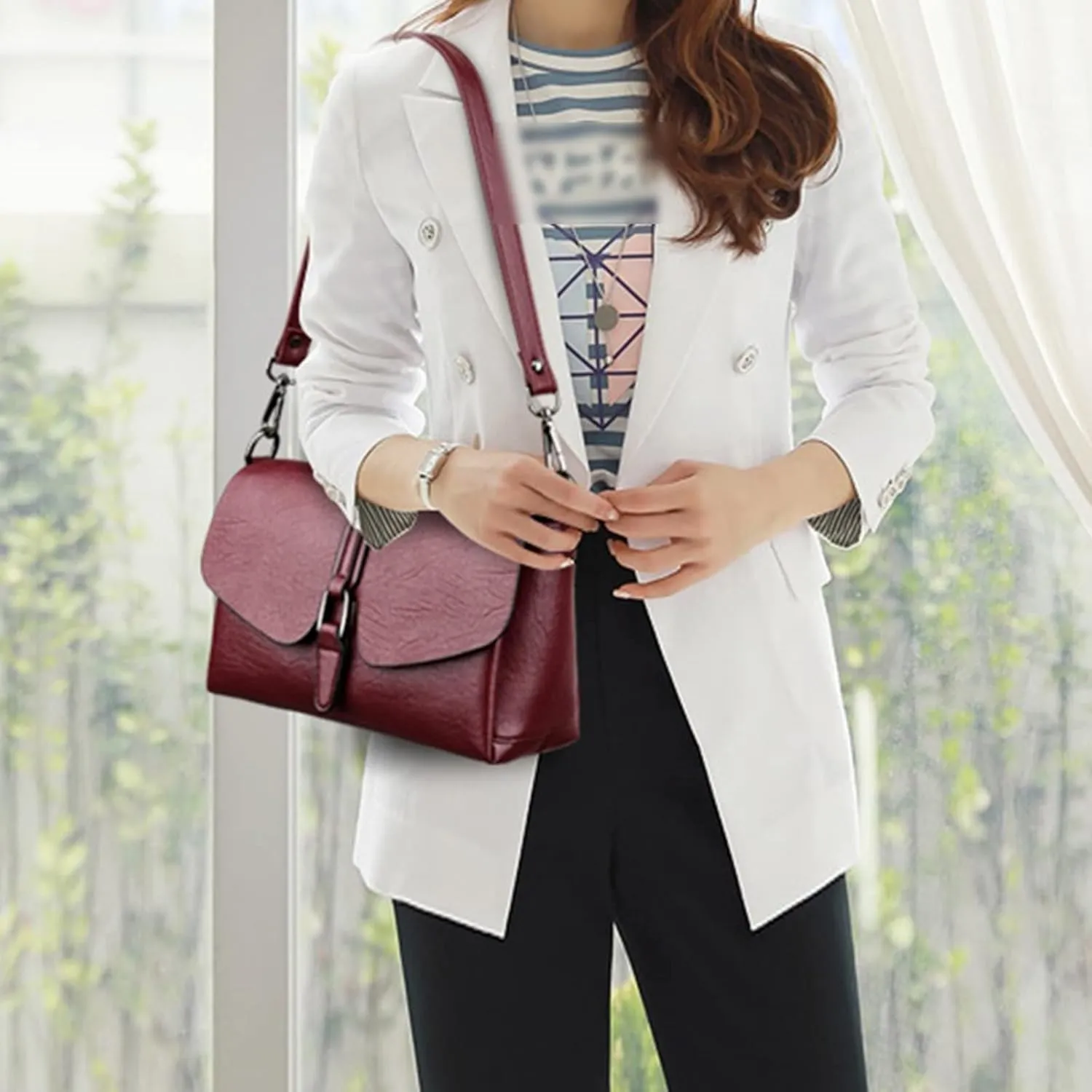 Handbags Shoulder Bags Wallets & Handbags Leather Shoulder Crossbody Bags, Women's Crossbody Bags (Taro Purple)
