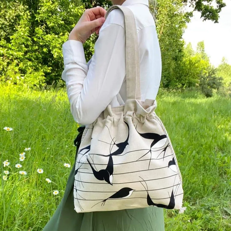 Handmade Linen Tote Bag