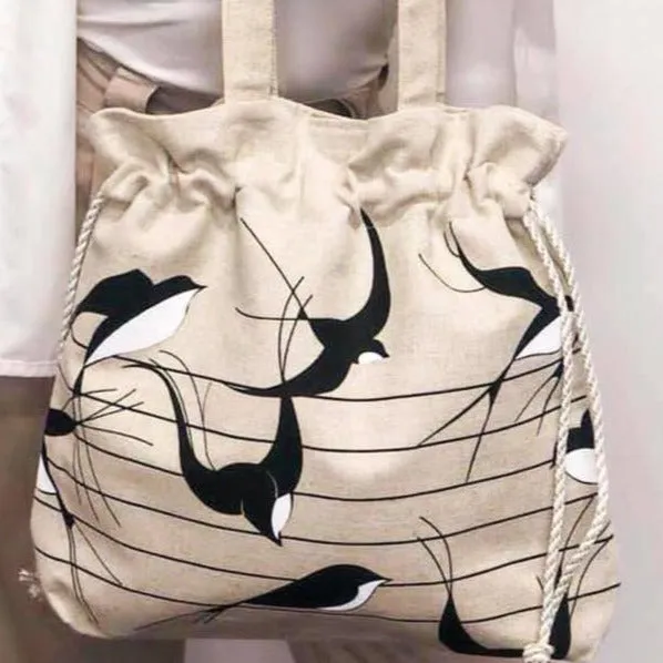 Handmade Linen Tote Bag