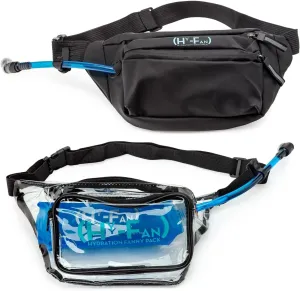 Handy On-The-Go Hydration Water - Repellent Malecon Premium Pack, Includes Magnetic Tube Holder and Extra-Wide Comfort Strap, and Clear Clarity Pack, 17 Fluid Ounce Capacity (1, Black, 1, Clear