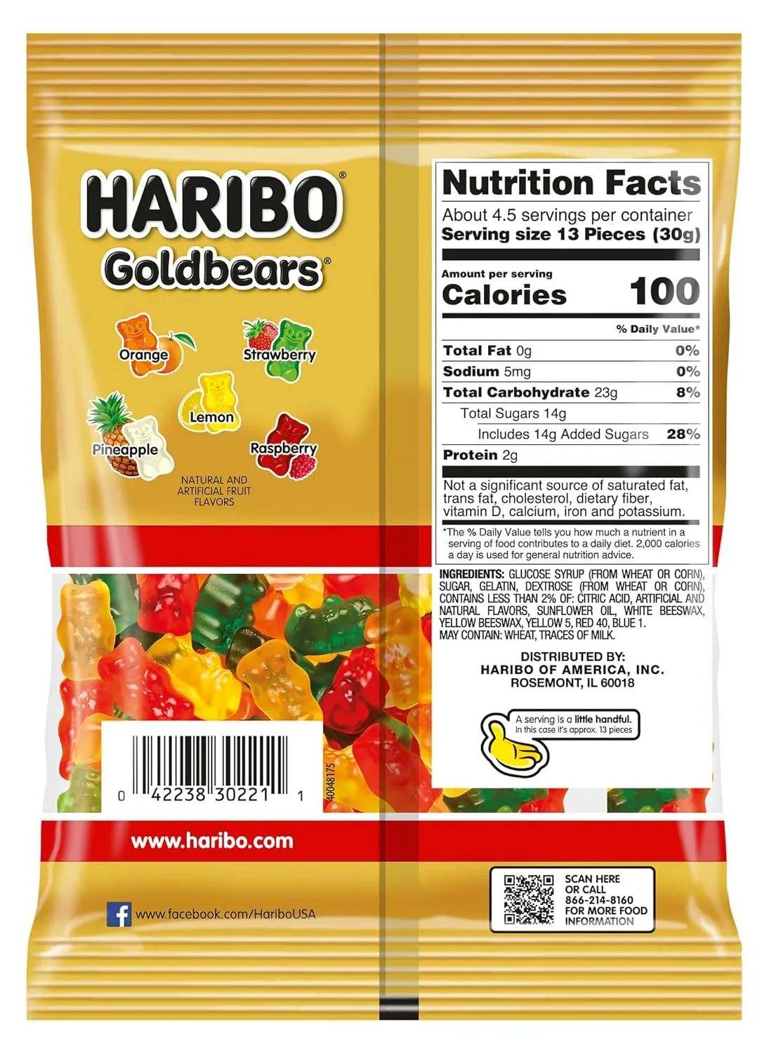 HARIBO Goldbears, Gummi Candy, 5 oz Bags (12 Packs) Assorted Flavors