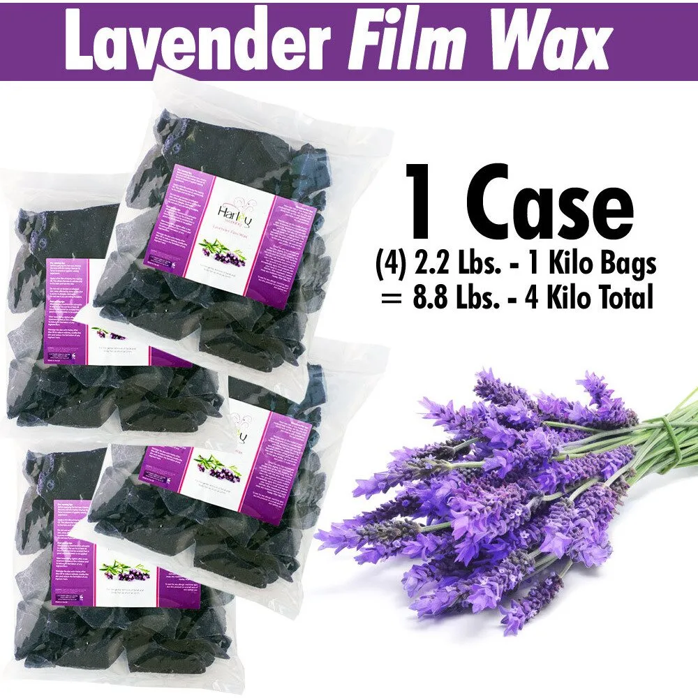 Harley Waxing UK - Lavender Film Wax / 1 Case = (4) 2.2 Lbs. - 1 Kilo Bags = 8.8 Lbs. - 4 Kilo Total