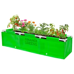HDPE Rectangular Grow Bag | 5x1x1 Ft | 360 GSM with UPVC Frame