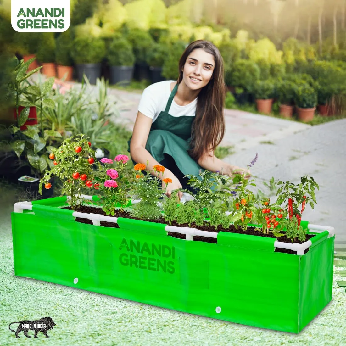 HDPE Rectangular Grow Bag | 5x1x1 Ft | 360 GSM with UPVC Frame