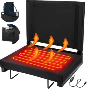 Heated Stadium Seat for Bleachers with Back Support, Folding Bleacher Seat Portable Stadium Chair, USB 3 Levels for Heat, Bleacher Chair for Outdoor, Camping Games,Sports