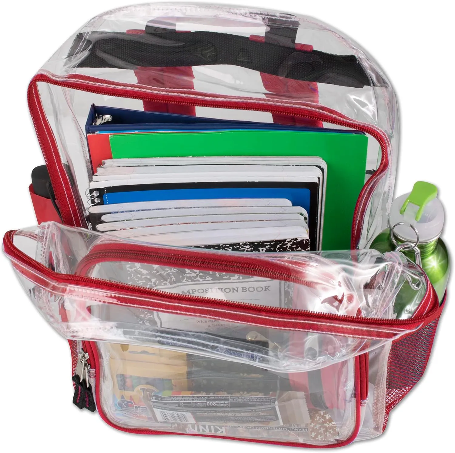 Heavy Duty Clear See Through Backpack | Transparent Clear Backpack Bags Stadium Approved for Women, Men, School, Travel