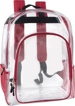 Heavy Duty Clear See Through Backpack | Transparent Clear Backpack Bags Stadium Approved for Women, Men, School, Travel