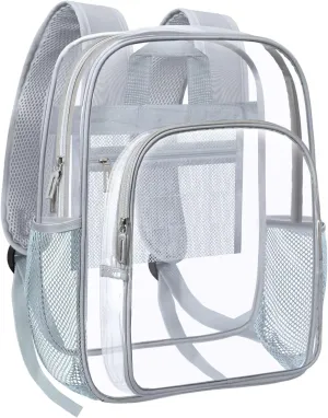 HEEYA Clear Backpack Heavy Duty Transparent Backpack for Security, Sports, Work, Travel, Stadium
