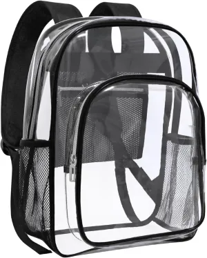 HEEYA Clear Backpack Heavy Duty Transparent Backpack for Security, Sports, Work, Travel, Stadium