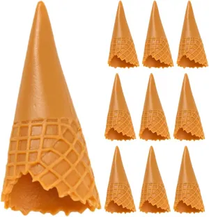 HEMOTON 12 Pcs Mini Realistic PVC Ice Cream Cone Adorable Ice Cream Cone Pretend Play Food Dollhouse Refrigerator Supplies for Home Shops Staging Decoration