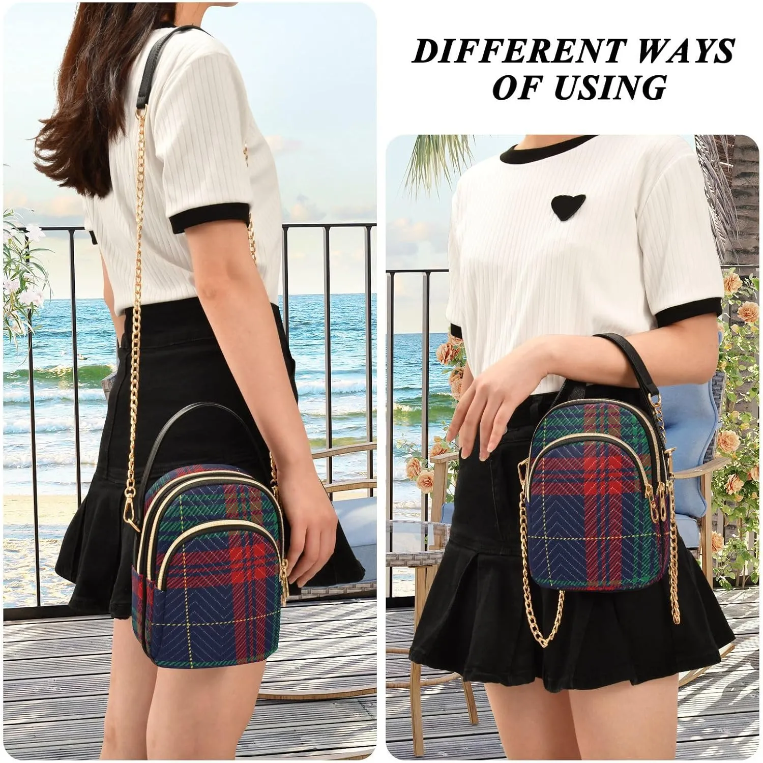 Holiday Festive Cell Phone Purse Crossbody Handbag Durable Shoulder Bag Travel Pouch