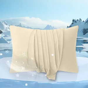 HOMELAB® BlueCool™ Cooling Pillowcases Standard 20"x26", Q-Max>0.4 Instant Cool Down, Smooth Like Silk Pillow Covers for Hot Sleepers & Night Sweats, Gentle on Face & Hair, Set of 2, Cream Mist