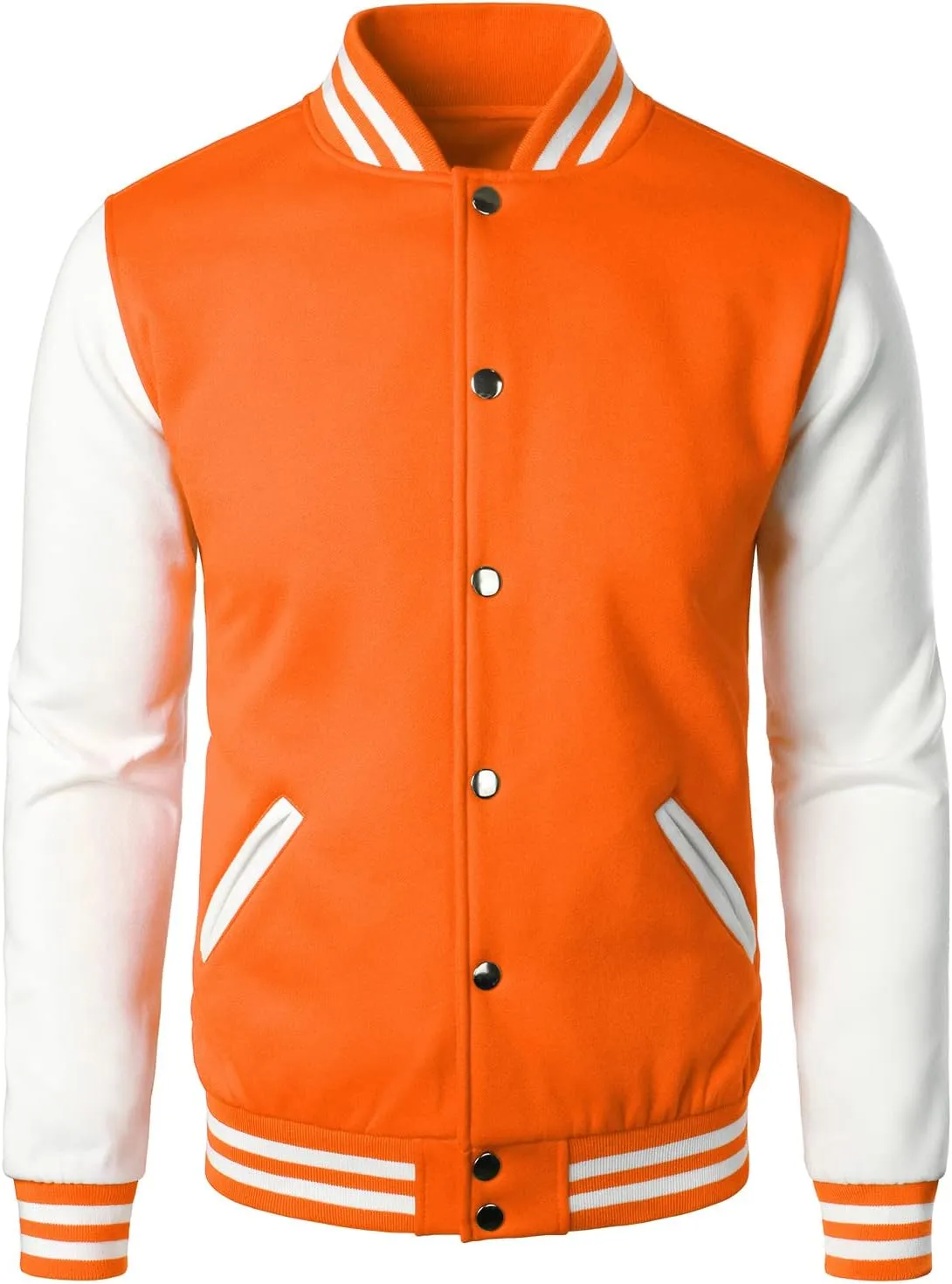 HOOD CREW Man’s Varsity Baseball Jacket Cotton Blend Letterman Jackets