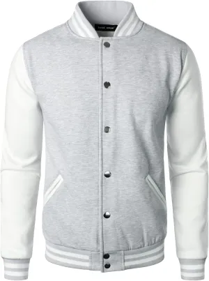 HOOD CREW Man’s Varsity Baseball Jacket Cotton Blend Letterman Jackets