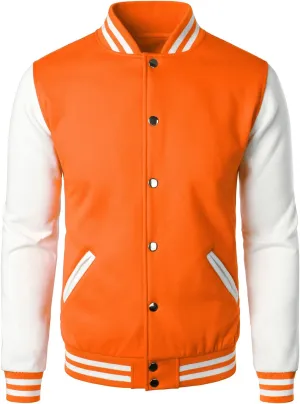 HOOD CREW Man’s Varsity Baseball Jacket Cotton Blend Letterman Jackets