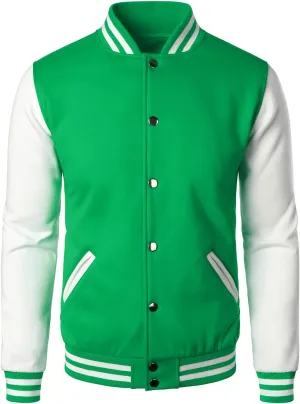 HOOD CREW Man’s Varsity Baseball Jacket Cotton Blend Letterman Jackets