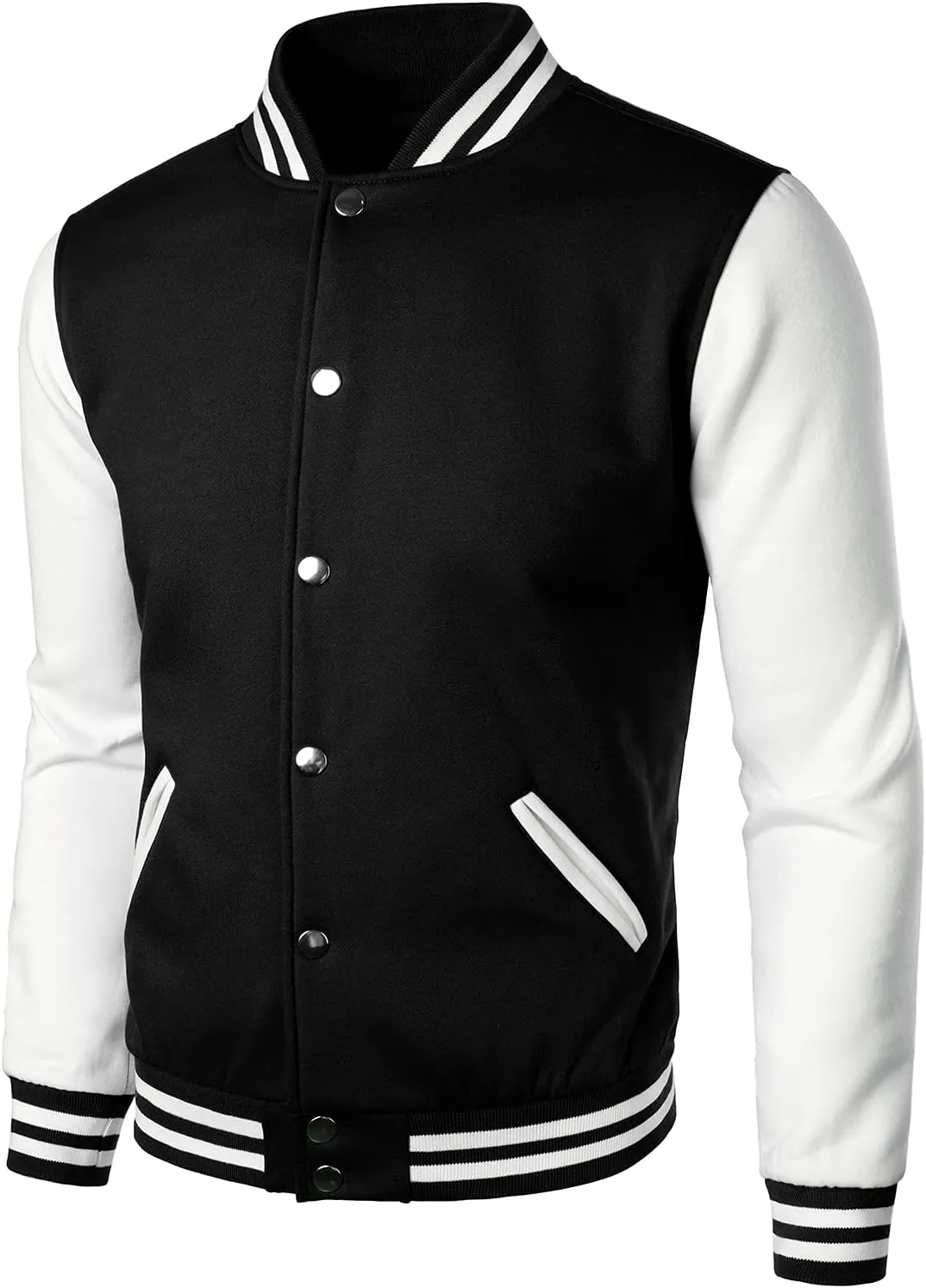 HOOD CREW Man’s Varsity Baseball Jacket Cotton Blend Letterman Jackets