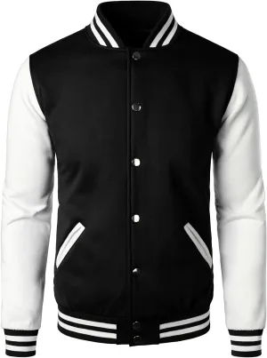HOOD CREW Man’s Varsity Baseball Jacket Cotton Blend Letterman Jackets