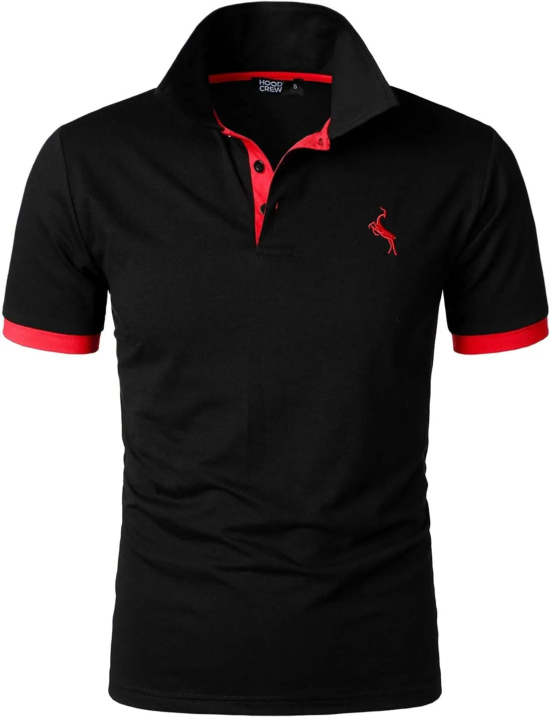HOOD CREW Men’s Classic Polo Shirt Short Sleeve Shirts Lightweight Casual Tops