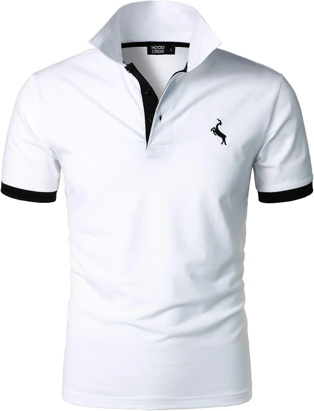 HOOD CREW Men’s Classic Polo Shirt Short Sleeve Shirts Lightweight Casual Tops