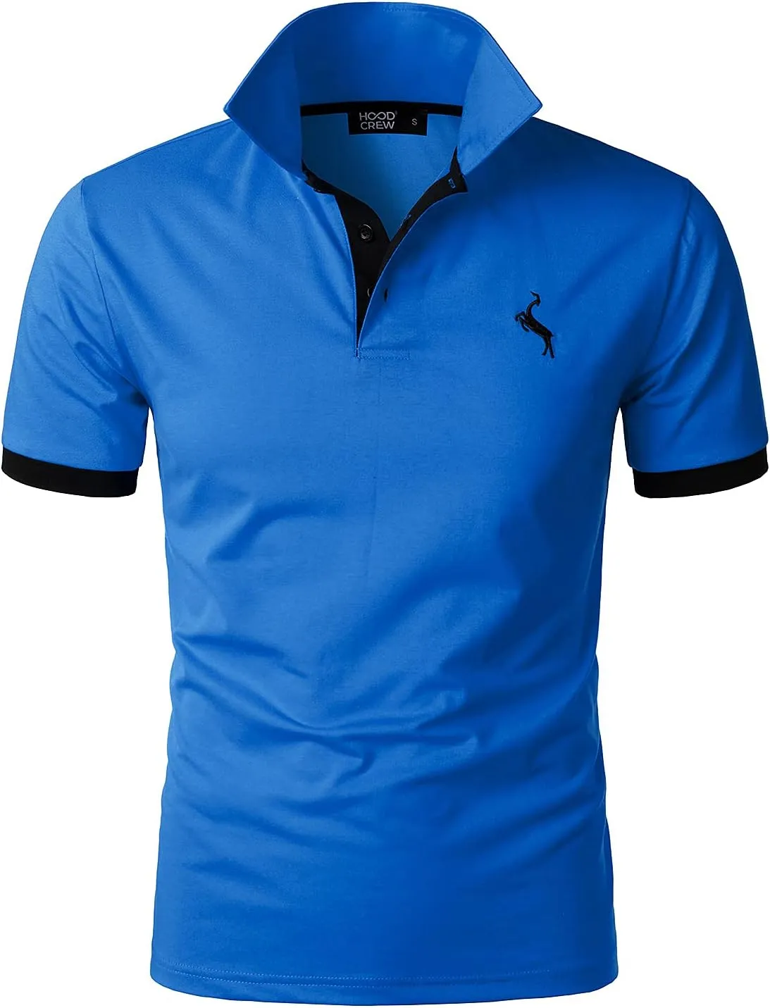 HOOD CREW Men’s Classic Polo Shirt Short Sleeve Shirts Lightweight Casual Tops