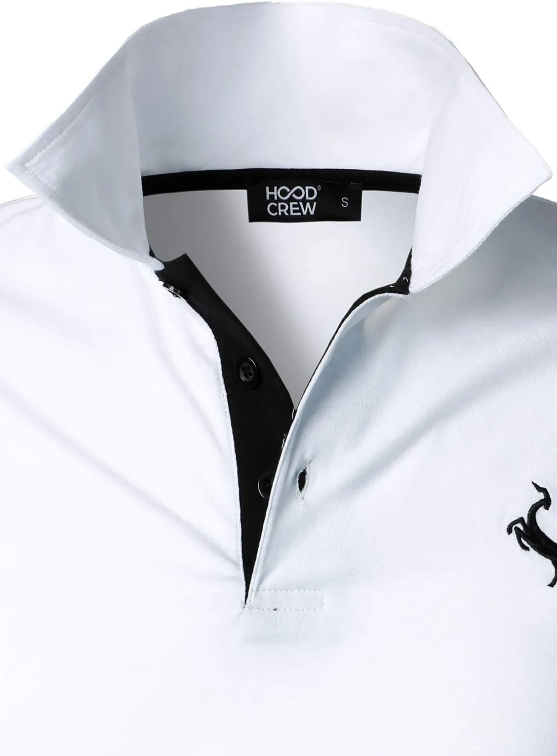 HOOD CREW Men’s Classic Polo Shirt Short Sleeve Shirts Lightweight Casual Tops