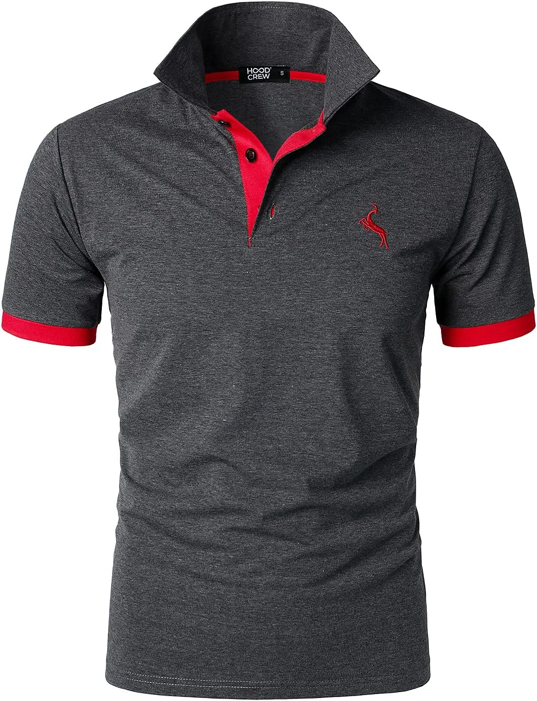 HOOD CREW Men’s Classic Polo Shirt Short Sleeve Shirts Lightweight Casual Tops