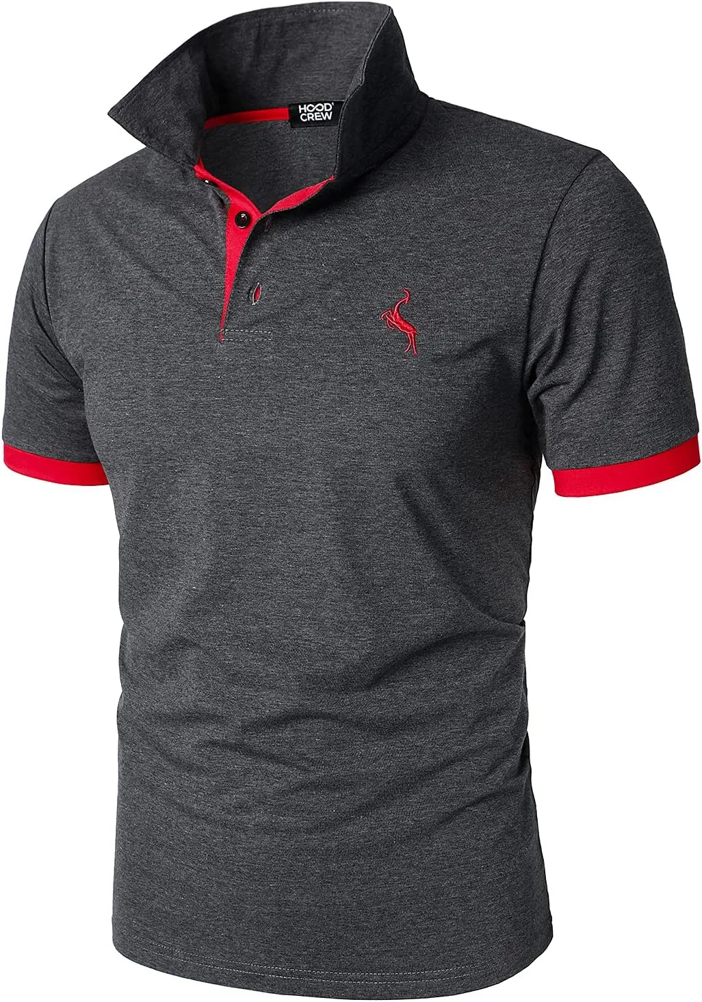 HOOD CREW Men’s Classic Polo Shirt Short Sleeve Shirts Lightweight Casual Tops