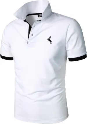 HOOD CREW Men’s Classic Polo Shirt Short Sleeve Shirts Lightweight Casual Tops