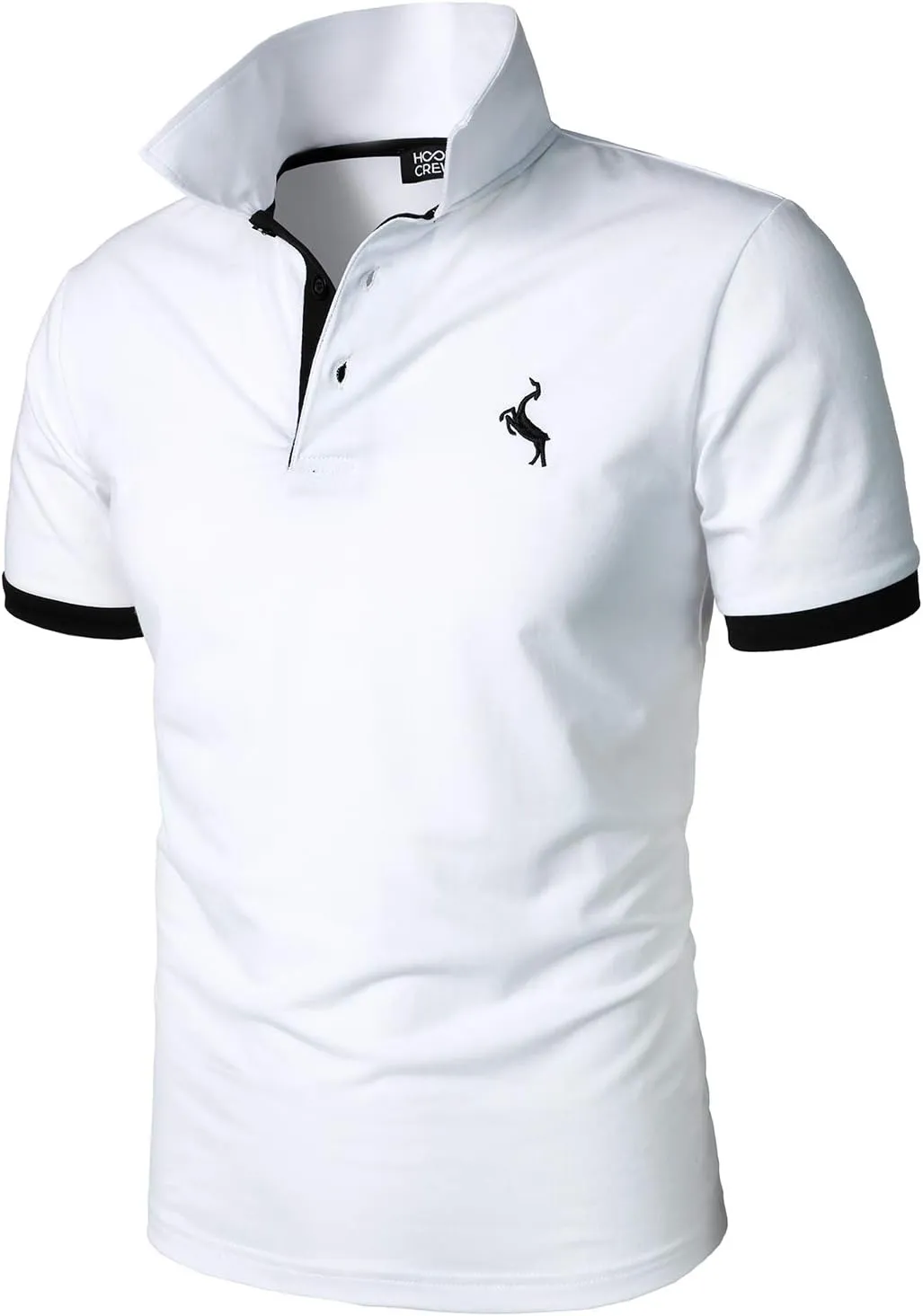 HOOD CREW Men’s Classic Polo Shirt Short Sleeve Shirts Lightweight Casual Tops